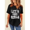 thumbnail image 3 of Women's 'LETs Go Girls' Black Crew Neck Graphic T Shirt - [ZhiHiMeRi] | (US 20-22)2XL, 3 of 6