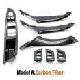 thumbnail image 1 of Cubierta de manija de puerta interior de coche, color beige y negro, de carbono, para BMW Serie 5 F10 F11 F18 2009-2017, volante a la izquierda, s202412246378, 1 of 5