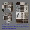 thumbnail image 6 of 4PCS/Set Wildlife Shower Curtain, Vintage Brown Rustic Wooden Board Deer Bear USA Flag Western Texas Star Barn Cabin Hunting Wild Animal Bathroom Decor, Non-Slip Bath Rugs, Cabin Rules, 6 of 7
