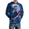 thumbnail image 3 of LAOLIUSN Men's American Flag Bald Eagle Graphic Hoodie, 3D Patriotic Theme Sweatshirt, All-Over Print Pullover, S-4XL, 3 of 7
