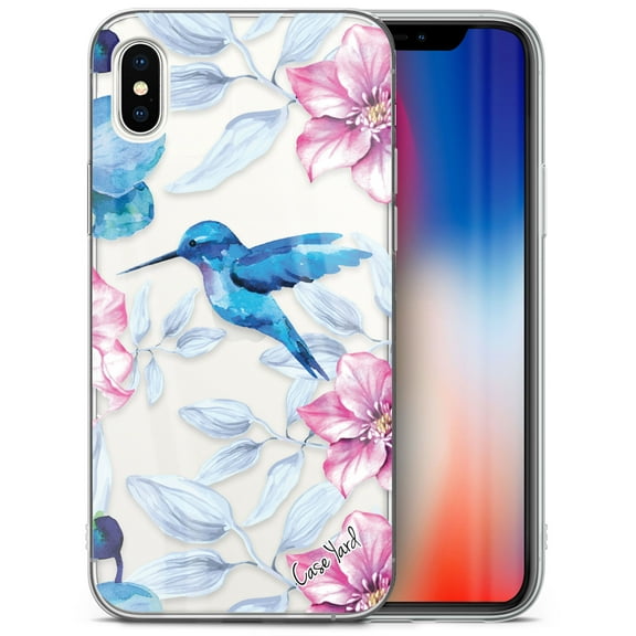 Case Yard iPhone-XS-Max Case Clear Soft & Flexible TPU Ultra Low Profile Slim Fit Thin Shockproof Transparent Bumper Protective Cover Drop Protective Cell Phone Cases (Summer Hummingbird)