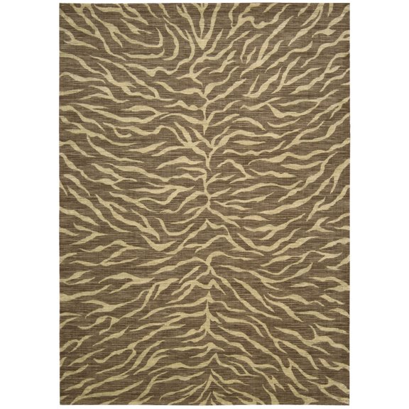 Nourison  Design Dimension Area Rug Chocolate 7'9" x 9'9" Contains Latex Animal 8' x 10' Indoor Brown