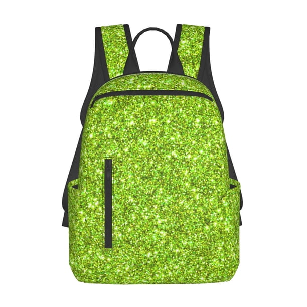 Easygdp Lime green glitter para Easygdp Yak - Mochila Casual Ligera y Resistente para Viaje y Senderismo para Hombres y Mujeres