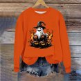 thumbnail image 4 of Inverlee Womens Halloween Sweatshirts Funny Pumpkin Ghost Print T-shirt Stretch Round Neck Sweatshirt Long Sleeve Dressy Casual Pullover Tops Halloween Party Supplies, 4 of 6