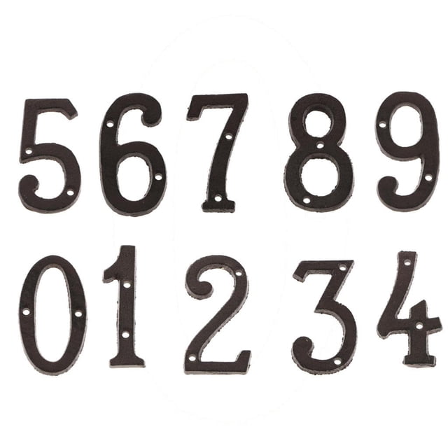 jifeng 0-9 In House Numbers Hotel Home Door Metal Plating Number Digits Signage Address Number 0