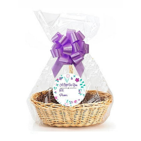 Lavendar Blossom 2pack Designer Cello Bags Tags Bows Cellophane Extra Large Gift Basket Packaging Flat 25 X 30