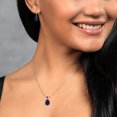 thumbnail image 3 of Gem Stone King 925 Sterling Silver Blue Created Sapphire and Red Garnet Pendant Earrings Jewelry Set for Women (20.85 Cttw, Pear Shape 18X13MM, with 18 inch Chain), 3 of 3