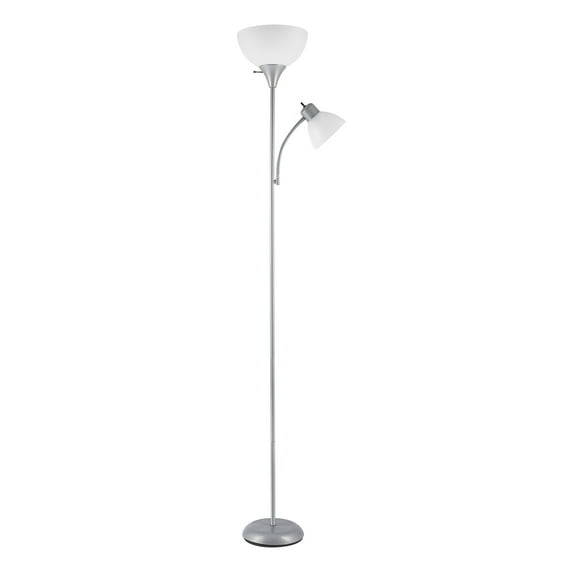 Lámpara GLOBE 67134 183cm con linterna y lámpara de lectura plateada