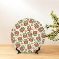 thumbnail image 6 of Daiia Frog Hold Strawberry Printed Pattern Ceramic Plate Dinner Plates Bone China Decorative Plates with Display Stand Art Ceramic Ornaments for Wall Hanging Decoration-10in, 6 of 6