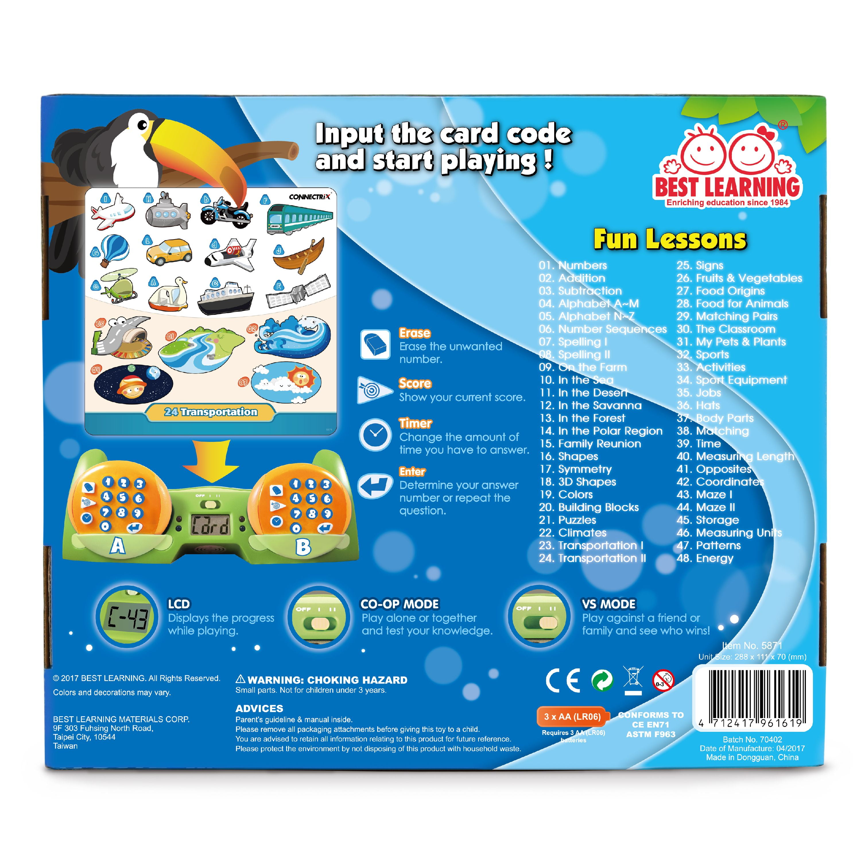Educational Matching Game Toy for Kids 1 to 2 Players BEST LEARNING Connectrix Junior