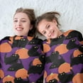 thumbnail image 5 of Purple Halloween Black Cats and Pumpkins Round Blanket,Comfortable Soft Flannel Throw Blanket,All Season,Warm Lightweight Blankets for Sofa Bed Couch Living Room Chair 60"x60", 5 of 5