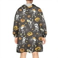 thumbnail image 2 of Wearable Oversized Blanket,Dancing Skeletons Halloween Pattern Wearable Blanket Hoodie for Adults,Cozy Hooded Blankets with Super Pockets,Super Warm Fuzzy Pullover for Women & Men, 2 of 6