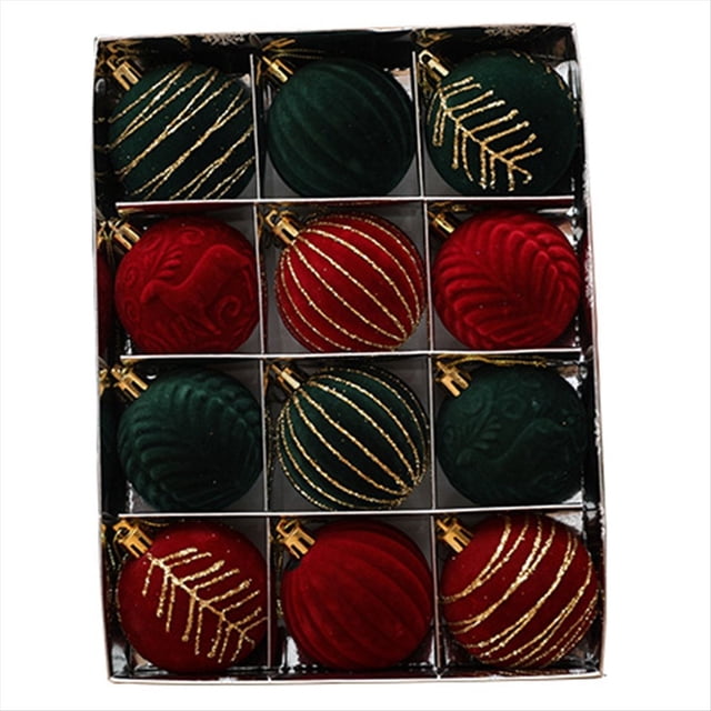12 Piezas 6CM Bola de Navidad Adornos Decoraciones de Árboles para Vacaciones Boda Decoración de Árbol de Navidad Bola Colgante F