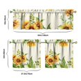 thumbnail image 6 of Kitchen Curtains 24 Inch Short - 3 Panel Set, Boho Sunflower Butterfly Floral Print, Rod Pocket Window Curtain for Rustic Farmhouse, Country Vintage Summer Decor, Easy Wash, 6 of 6