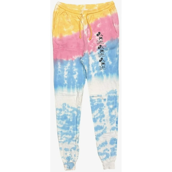Disney Theme Park Mickey Mouse Tie Dye Jogger Sweatpants (X-Small, Multi Color Tie Dye)