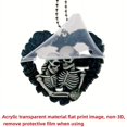 thumbnail image 5 of 1pc Halloween Skull Heart Car Decoration - Acrylic Pendant for Backpacks, Parties, Christmas Trees, and Gifts, 5 of 5