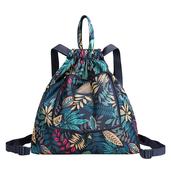 Faraee Drawstring Backpack Waterproof Sports Gym Sack Bags Casual Travel Beach Dayback with Front Pocket