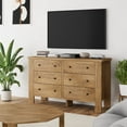 thumbnail image 7 of 6 Drawer Dresser for Bedroom Modern Wood Dresser with Metal Handle Large Storage Cabinet Clothing Closet Light Brown, 7 of 7