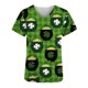 thumbnail image 4 of Fiudx Tops para Mujer Blusa de Manga Corta con Cuello En V para Mujer, Blusa con Bolsillos Estampados para El Día de San Patricio, Enfermería, 4 of 5