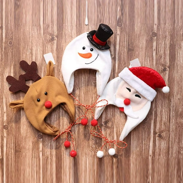 KSCD 2 Pcs Kids Christmas Hats Winter Long Rope Hat for Baby Girls Boys Santa Claus Hat and Snowman Hat