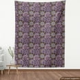 thumbnail image 4 of Ambesonne Flower Fabric by the Yard Upholstery, Arabic Lace Geometric Shapes, 10 Yards, Sand Brown White Purple, 4 of 5