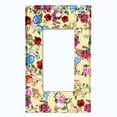 thumbnail image 5 of Metal Light Switch Plate Outlet Cover Colorful Floral Garden Wallpaper Yellow ROS039, 5 of 13