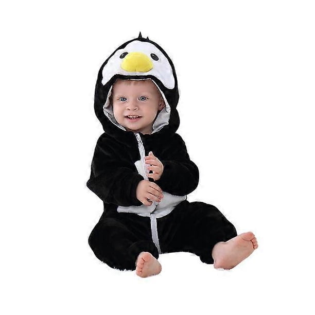 Children's Penguin Bathrobe, Baby Plush Bathrobe, Boy/Girl Hooded, Animal Soft Warm Fleece Dressing Gown/Pajamas 0-3 Years Old80cm