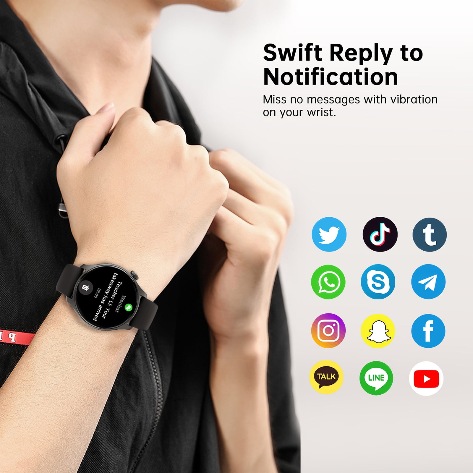 2026 NEW Smart Watch, 1.43" AMOLED Full Touch Screen SmartWatch for Men Women's, Answer/Dial Calls, 120 Sports Modes, IP68 Waterproof, Fitness Tracker Military Smartwatch for Android IOS, Gifts