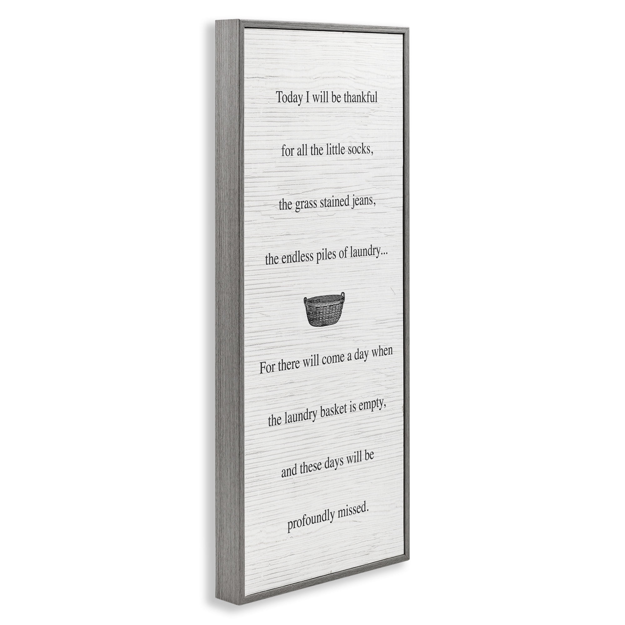 Stupell Industries Thankful Parenting Family Phrase Inspirational Painting Gray Framed Art Print Wall Art, 10 x 24