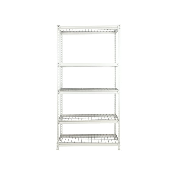 Pachira 36"W x 18"D x 72"H 5-Shelf Steel Shelving, White