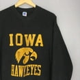 thumbnail image 2 of Vintage Distressed Iowa Hawkeyes NCAA Sweatshirt  90s Iowa Hawkeyes Spell Out Logo Sweater University Of Iowa Black Crewneck Size XL, 2 of 4