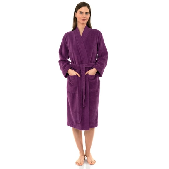 TowelSelections Women's Robe Turkish Cotton Soft Terry Kimono Bathrobe X-Large/XX-Large Amethyst Purple