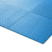 Philosophy Gym Pack of 30 Exercise Flooring Mats - 24 x 24 Inch Foam Rubber Interlocking Puzzle Floor Tiles - Blue