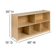 thumbnail image 5 of Flash Furniture Hercules Wooden 5 Section School Classroom Storage Cabinet for Commercial or Home Use - Safe, Kid Friendly Design - 30"H x 48"L (Natural), 5 of 11