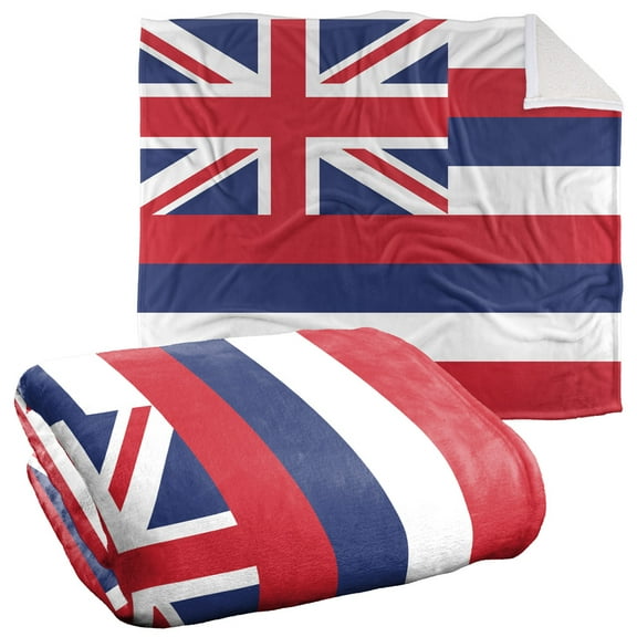 Logovision Blanket, 50"x60", Hawaii Flag Silky Touch Sherpa Back Super Soft Throw Blanket