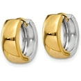 thumbnail image 2 of Gold 14k Two-tone Hinged Hoop Earrings - 10mm - 2.2gm, 2 of 6