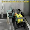 thumbnail image 5 of Aovky Sponge Holder for Kitchen Sink, Self Drain Kitchen Sink Caddy Organizer, Sponge Holder with Removable Dishcloth Rack, Soap Dispenser Brush Holder Storage for Bathroom and Counter, Black, 5 of 7