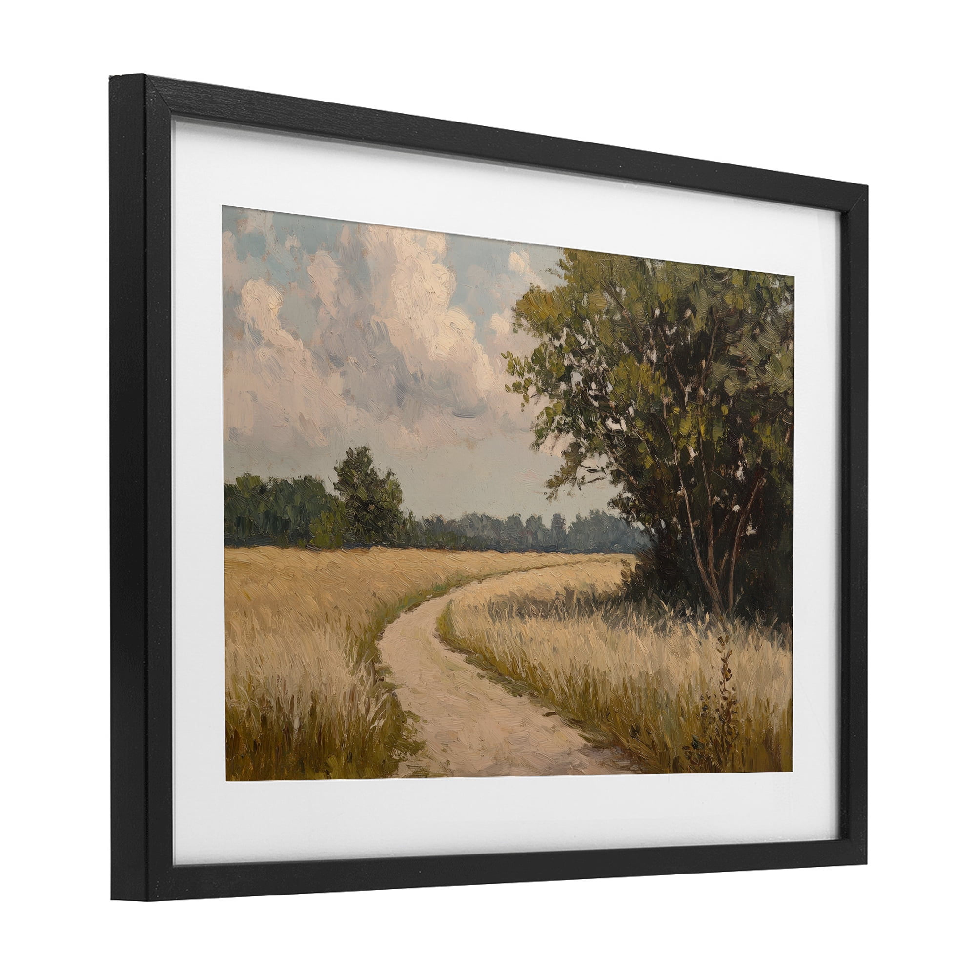 Stupell Industries Peaceful Thinking Path Black Framed Print Under Glass, design by Petal Prints Design
