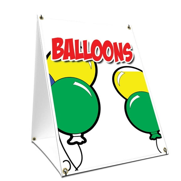 A-frame Sidewalk Balloons Sign With Graphics On Each Side | 18" X 24" Print Size