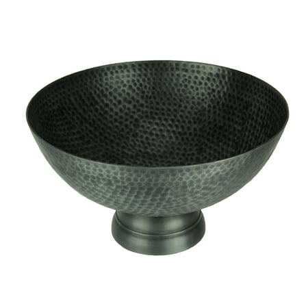 Silver Plated Pedestal - Antique Silver Hammered Aluminum Pedestal Centerpiece Bowl