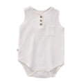 thumbnail image 2 of XIMIN Baby Boy Romper Sleeveless Cotton Linen Bodysuit Tank Top One Piece Neutral Newborn Baby Summer Clothes/Outfits, 2 of 9