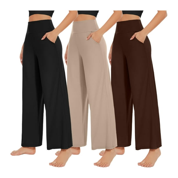 Pantalones anchos NEW YOUNG, paquete de 3, cintura alta para mujer