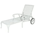 thumbnail image 6 of UBesGoo 48 in Cast Aluminum Lounge Chairs for Garden Patio, Aluminum Chasie Chair with Wheel, White, 6 of 10
