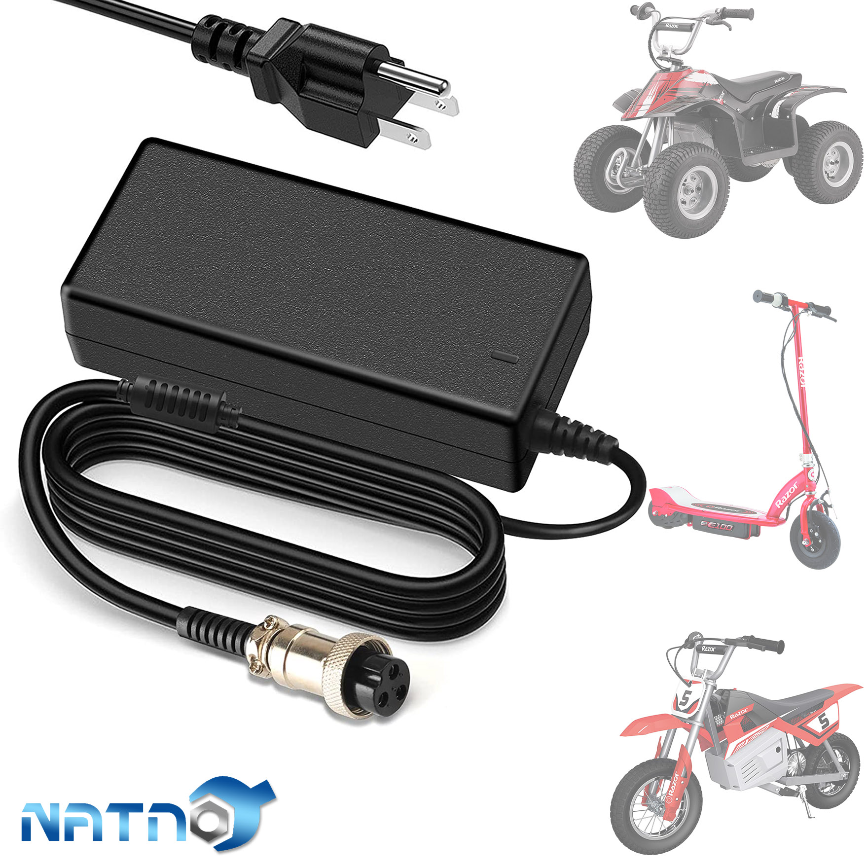 24V 2A Electric Scooter Battery Charger For Razor E100 E200 E300 E500 E125 E150