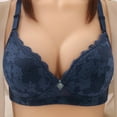 thumbnail image 2 of CFLVAEK Plus Size Bras for Women No Underwire Adjustable Straps Bra Push Up Bralette Breathable Full Coverage Everyday Bras for Big Bust Dark Blue 36, 2 of 4