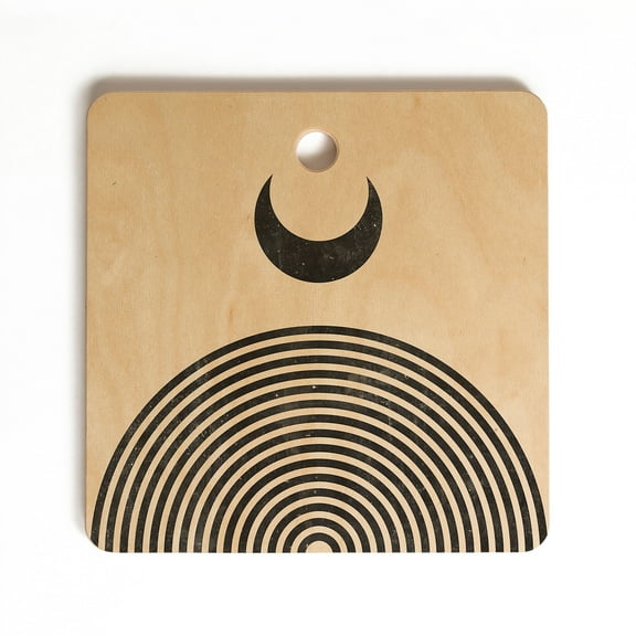 Society6 Emanuela Carratoni Moon on Mountain Square Cutting Board