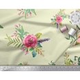 thumbnail image 2 of Soimoi Rayon Fabric Leaves & Anemone Flower Decor Fabric Printed Yard 56 Inch Wide, 2 of 3