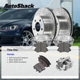 thumbnail image 3 of AutoShack Front Vented Drilled & Slotted Silver Zinc Coated Brake Rotors + Ceramic Pads + Calipers 8-PC Brake Kit Replacement for 2012-2016 Honda CR-V SilverShield Pro 11.65" (296 mm), 3 of 5
