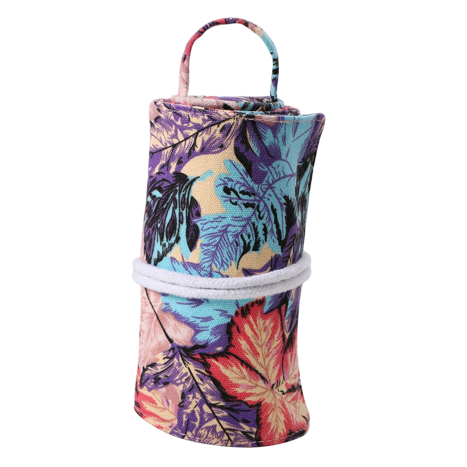 Crochet Hook Case Storage Durable Sturdy Storage Bag with Zipper Practical without Hooks Pencil Holder Crochet Hooks Set Organizer Leaf B