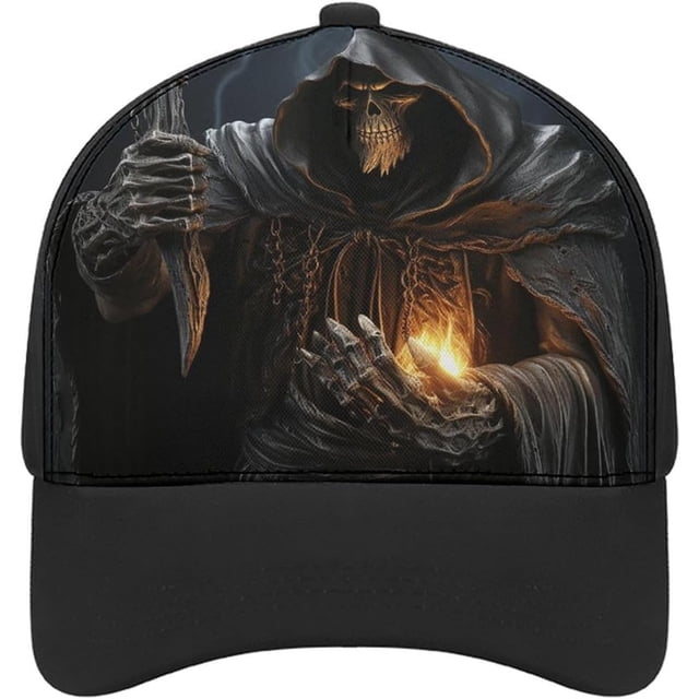 Grim-Reaper Baseball Cap Classic Golf Cap Soft Dad Hat Multicolor Adjustable Low Profile Hat Unisex